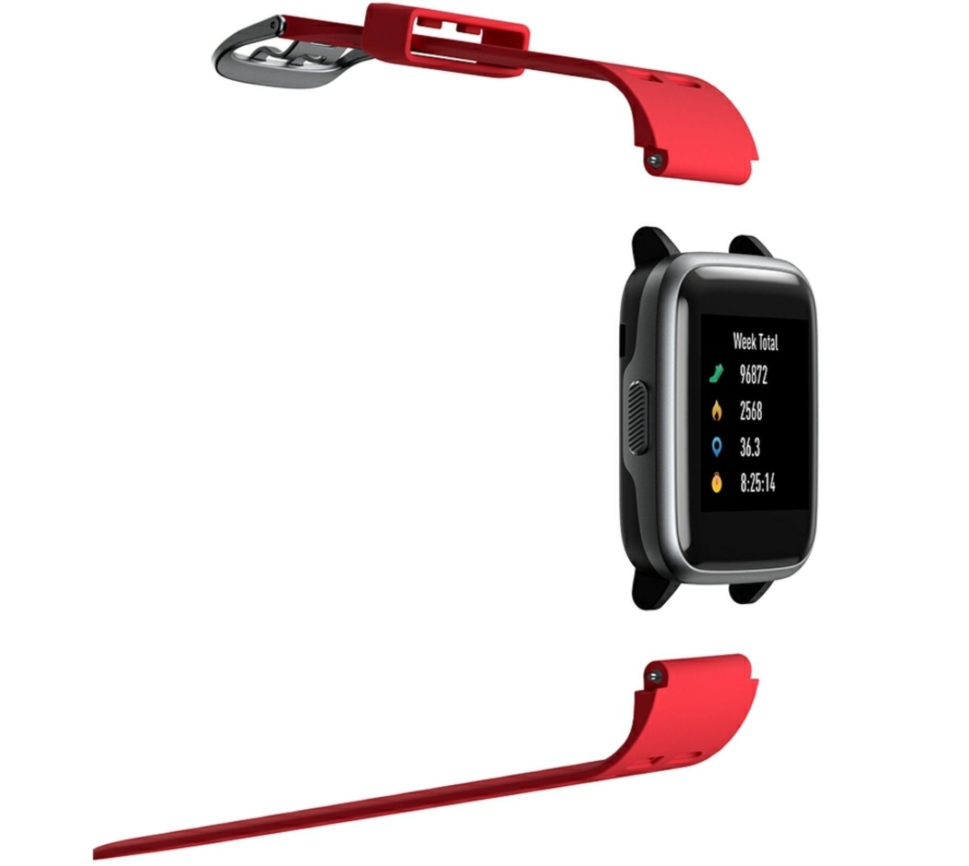 Brand New Unisex Fitness Tracker Watch ID205 Red Strap - Image 15 of 34