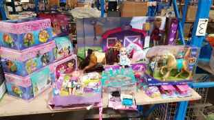 (R3D) Toys. Approx. 16 Items. To Include Zuru Sparkle Girls Horse Set, Barbie Dolls, Dreamworks Spir