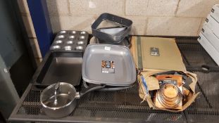 (R14H) Kitchen. A Quantity Of Mixed Items To Include Baking Trays, Cake Tins, 12 Cup Bun Trays. S