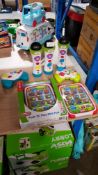 (R3K) Toys. 7 Items. 6 X Little Tike Toys : 2 X Push N Play Mini Pad, 3 X Recordable Microphone.