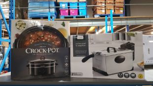 (R2K) Kitchen. 2 Items. 1 X Crockpot 6.5L Slow Cooker & 1 X 5L Stainless Steel Deep Fryer