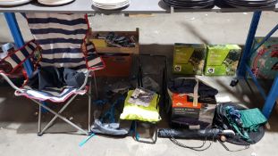 (R2G) Camping / Car. 6 Items. 1 X Camping Chair, 1 X Ozark Trail Rucksack, 1 X Luggage Trolley.