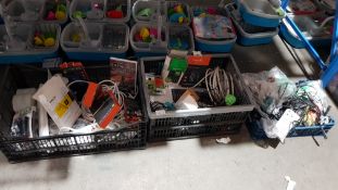 (R2C) Electronic. Contents Of 3 Containers. Mixed Lot To Include Blackweb 1.5M Optical Cable, Mul