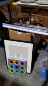 (R15A) Household. 1 X Black Photo Frame A2 / A3, 1 X Sunflower Photo Album. & Approx. 60 X Mixed