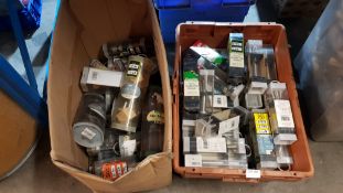 (R15H) Household. Contents Of 2 Boxes. A Quantity Of Mixed Dunelm Mill Pole Bracket Packs. & Dunelm