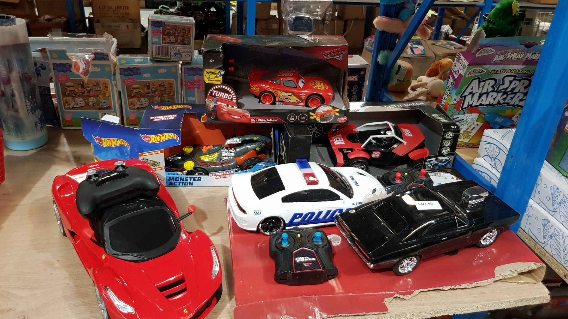 (R3E) 6 Items. Toys. 1 X Hot Wheels Monster Action., 1 X Disney Cars RC Turbo Racer, 1 X Adventure