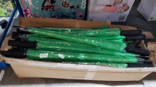 (R2F) Outdoor. Approx. 50 X Green Branded Golf Umbrellas (New)