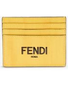 FENDI Brand-appliqué leather card holder