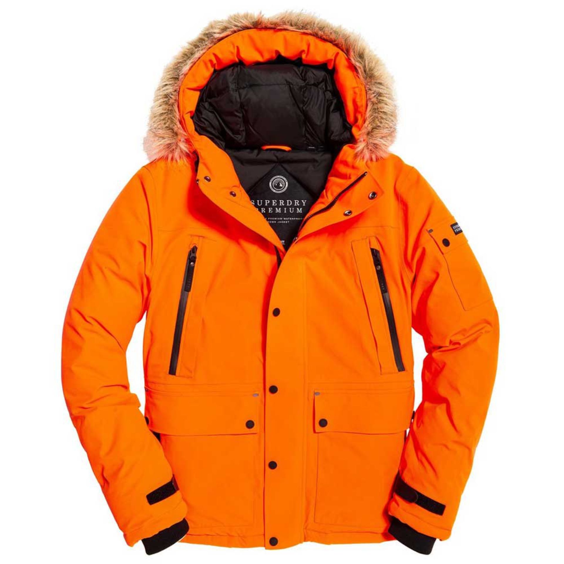 Superdry Premuim ultimate down jacket . Size M - Hazard Orange - Image 2 of 2