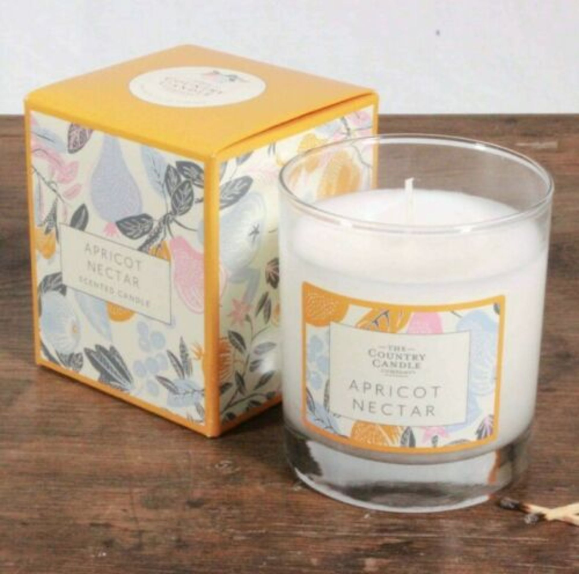 5 X The Country Candle Company Apricot Nectar Glass Candle In Gift Box