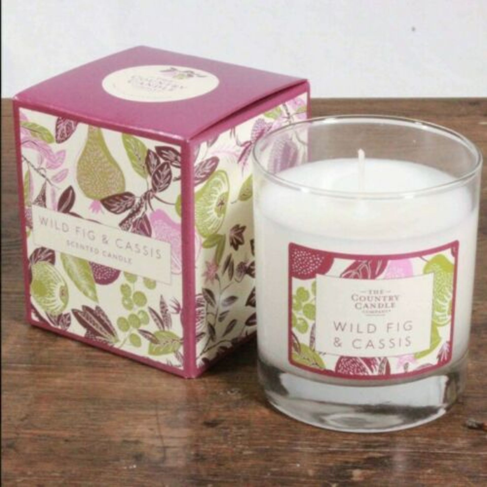 5 X The Country Candle Company Wild Fig & Cassis Glass Candle In Gift Box