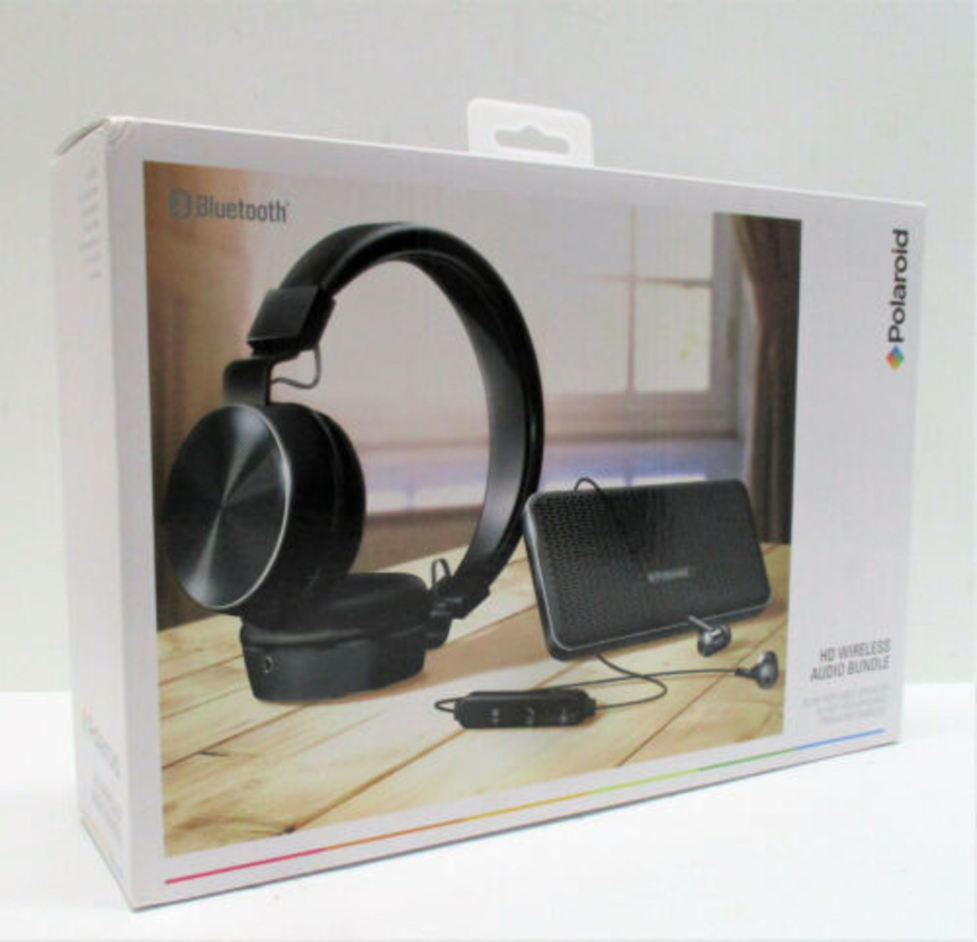 Polaroid Hd Wireless Audio Bundle Portable Speaker Hi Def Headphones & Earbuds Black Rrp £85 - Image 2 of 3