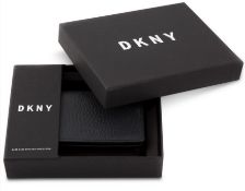 Dkny Pebble Leather Card Holder Black