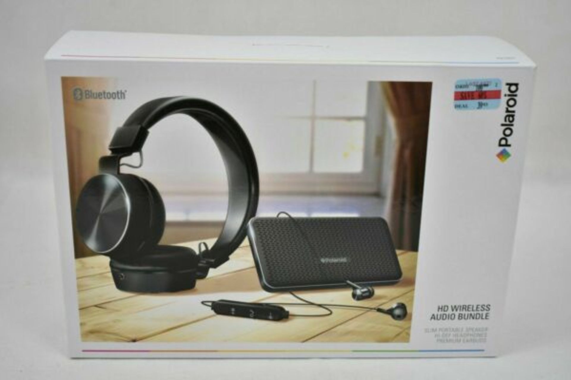 Polaroid Hd Wireless Audio Bundle Portable Speaker Hi Def Headphones & Earbuds Black Rrp £85