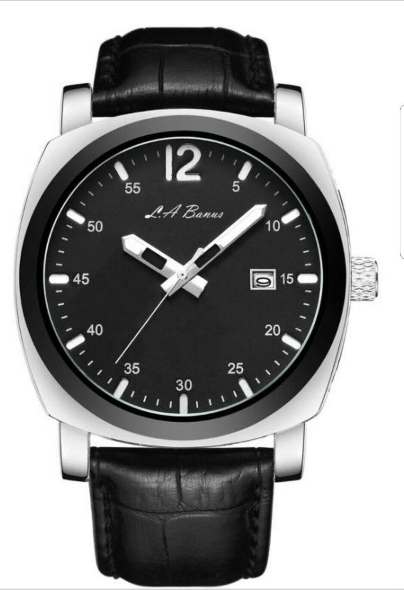 La Banus Oc Series Watch Silver Colour Case Black Strap - Image 3 of 3