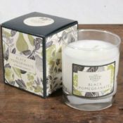 3 X The Country Candle Company Black Pomegranate Glass Candle In Gift Box
