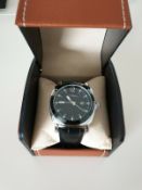 La Banus Oc Series Watch Silver Colour Case Black Strap