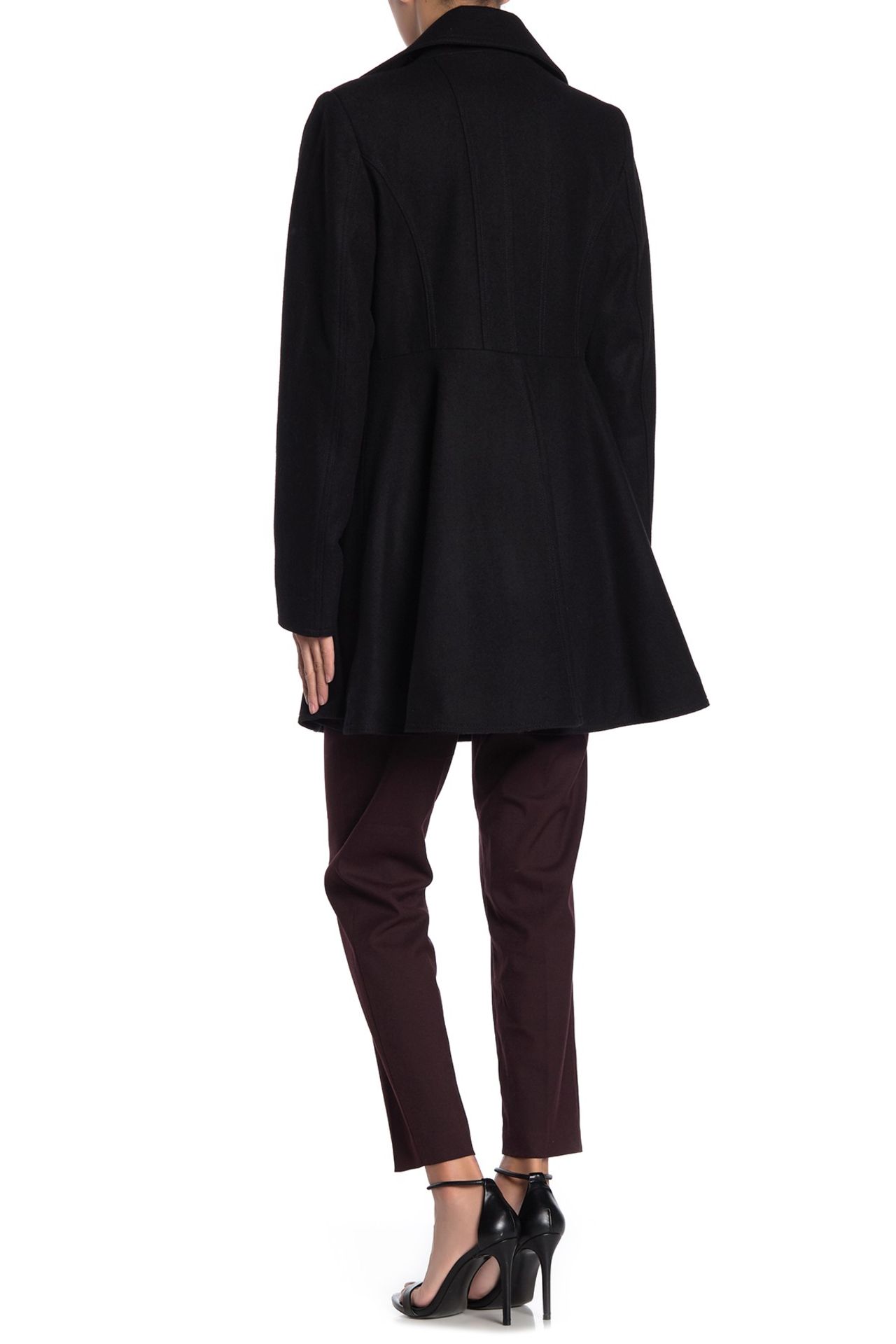 Laundry By Shelli Segal Petite Skirted Wool-Blend Peacoat Black Size M (Rrp £108) - Image 2 of 3