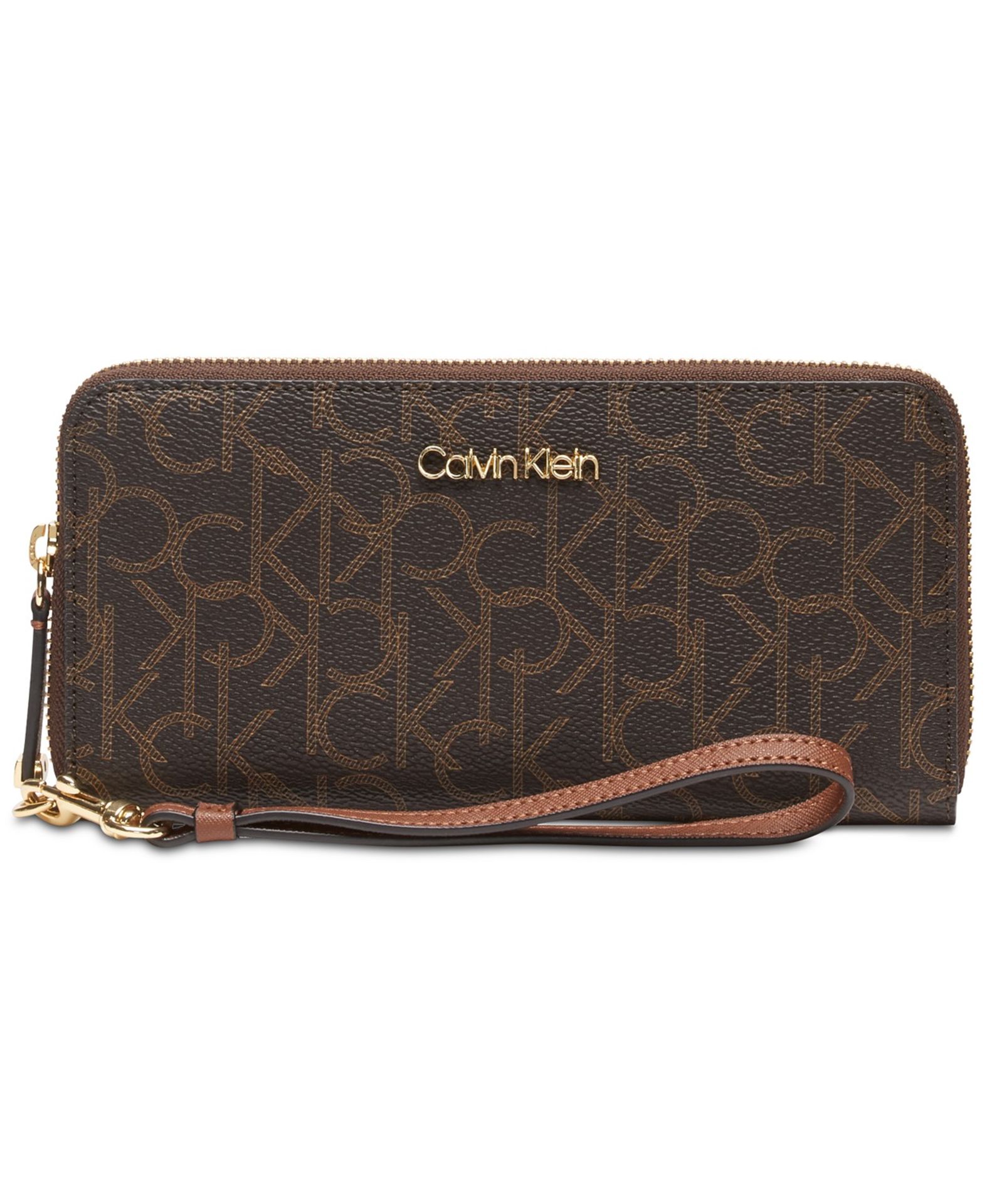 Calvin Klein Signature Zip-Around Wallet Colour Brown Rrp £94