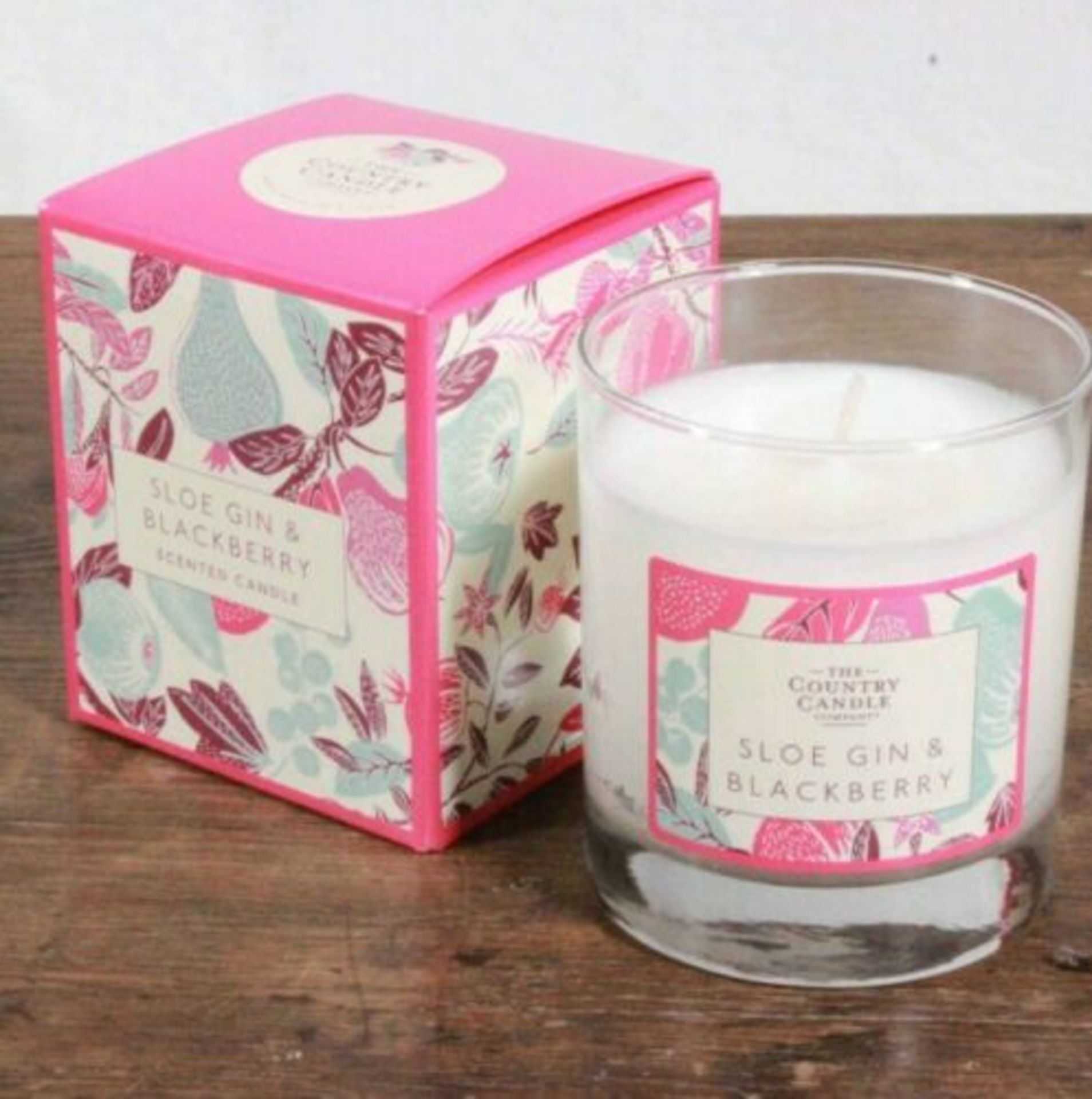 3 X The Country Candle Company Sloe Gin & Blackberry Glass Candle Gift Box