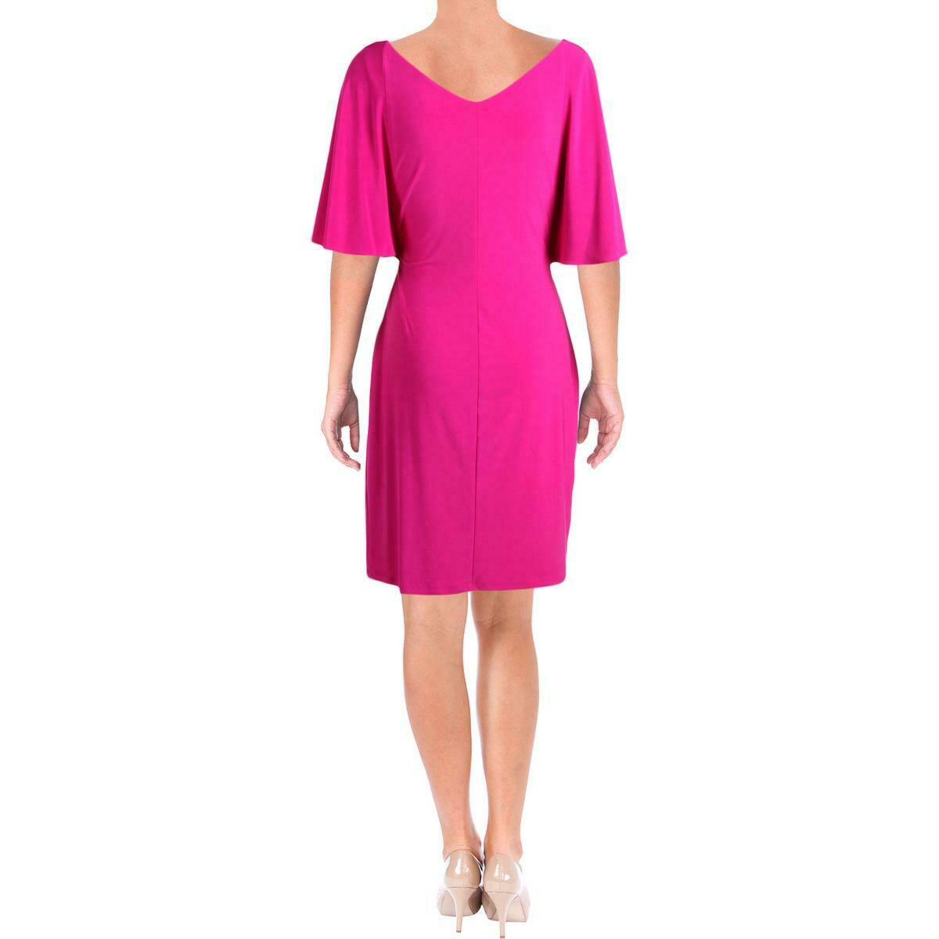 Lauren Ralph Lauren Womens Jessup Jersey Short Sleeves Cocktail Dress. Colour Paradise Pink Size 16 - Image 2 of 2