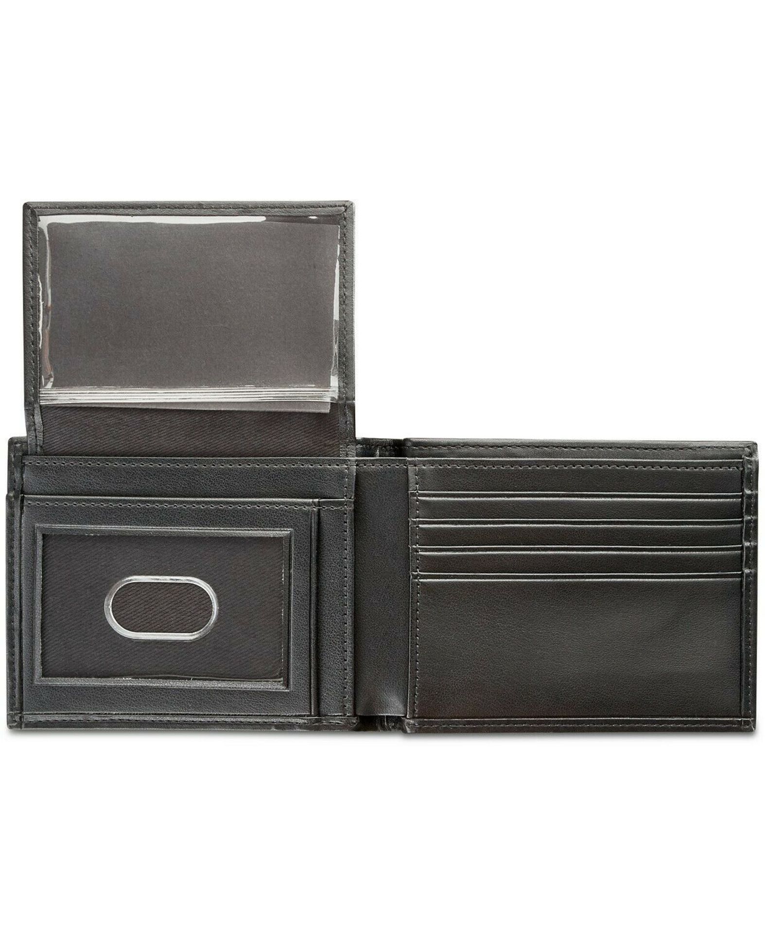 Perry Ellis Men's Wallet Black Manhattan Smooth Leather Bifold Passcase Rrp £35 - Image 3 of 3