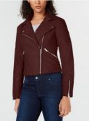 Bar Iii Quilted Moto Jacket Colour - Brown, Size - 8 Rrp £80