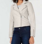 Bar Iii Quilted Moto Jacket Colour - Grey, Size - 6 Rrp £80