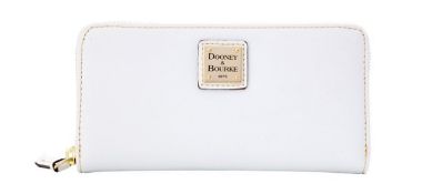 Dooney & Bourke Saffiano Large Zip Around Wallet Colour White Rrp £83