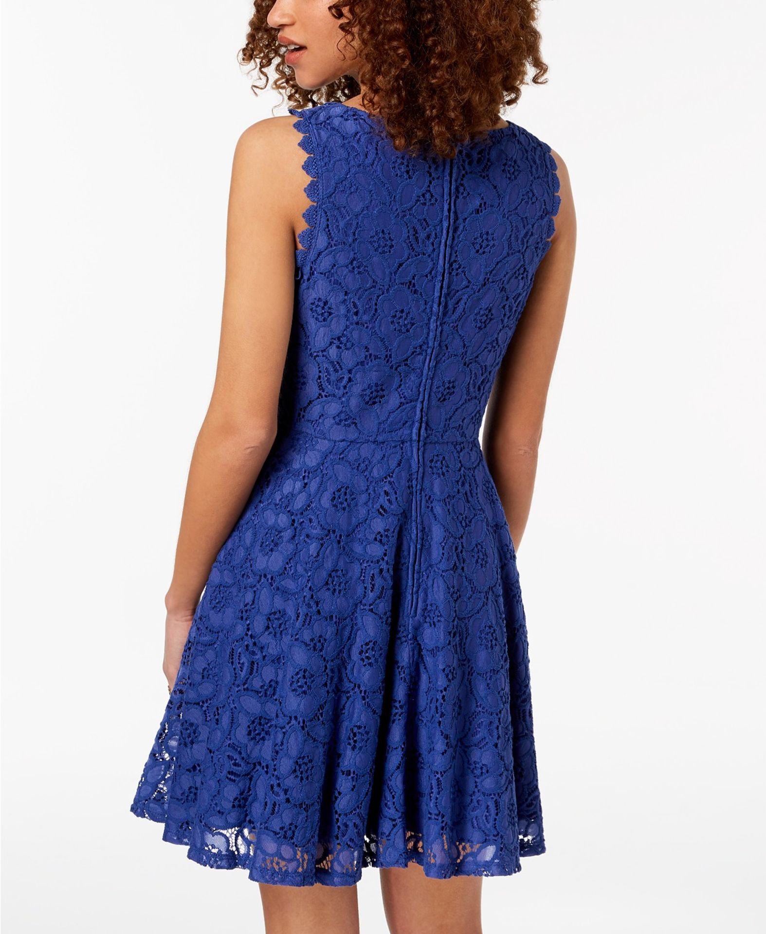 City Studios Juniors' Lace Fit & Flare Dress Colour Blue Size 4 Rrp £40 - Image 2 of 2