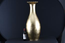 3ft Porcelain Gold Leaf Vase