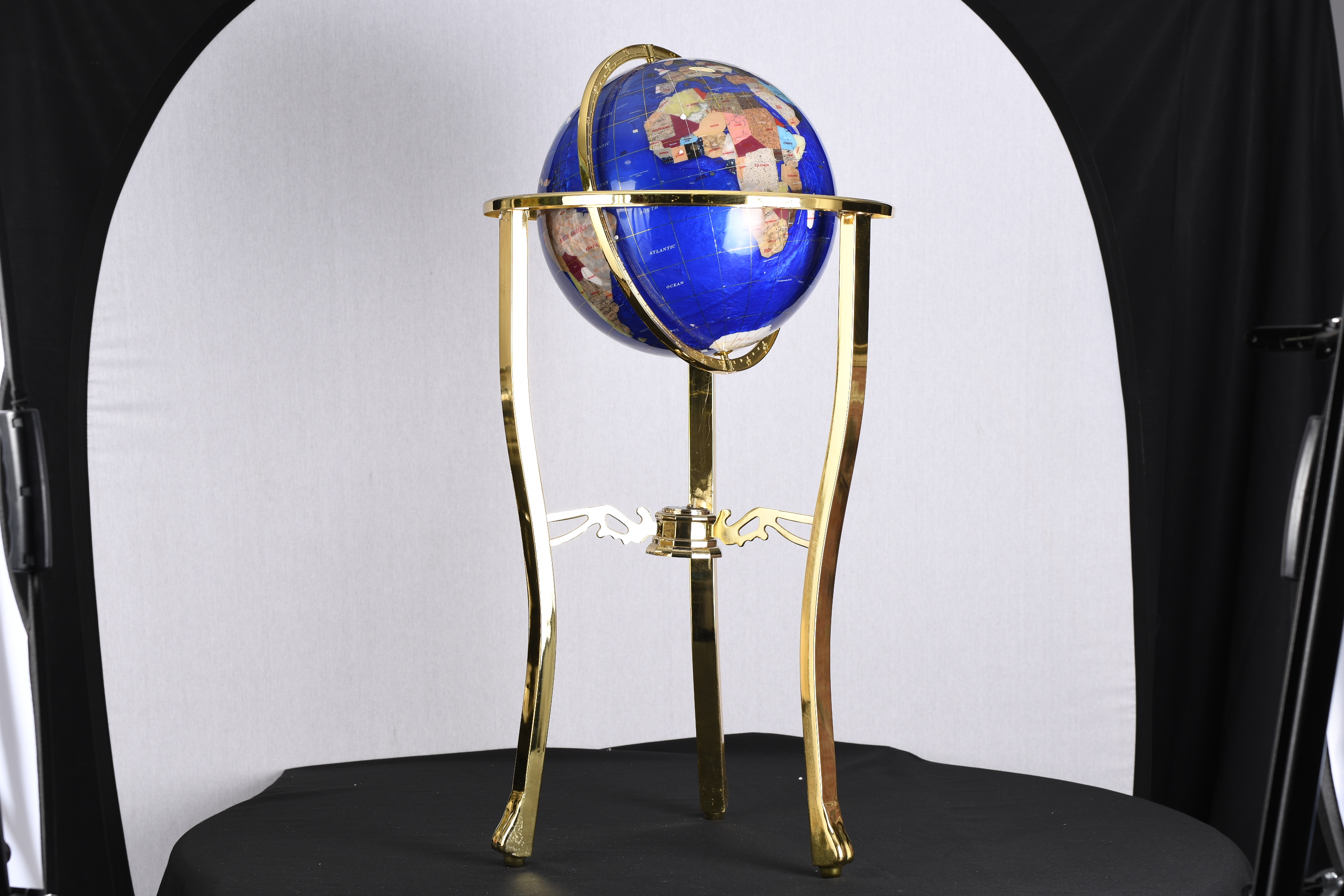 Handmade Semi-Precious Gem Stone Globe on Stand - Image 2 of 17