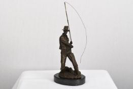 Bronze Fisherman Sculpture