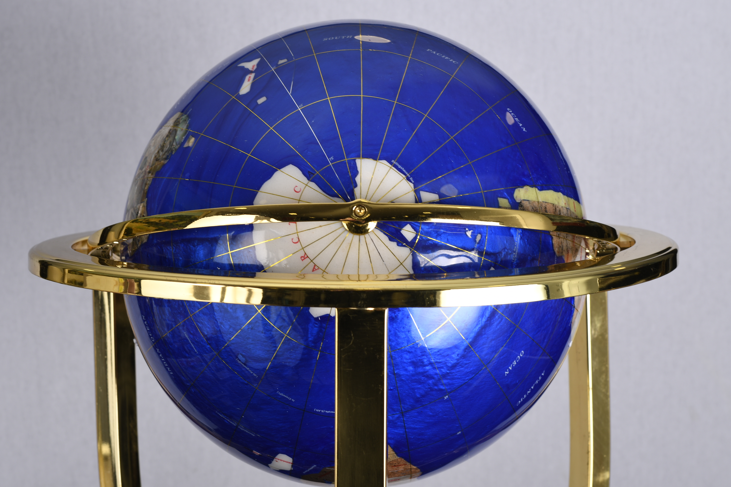 Handmade Semi-Precious Gem Stone Globe on Stand - Image 5 of 17