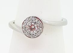 9ct (375) White Gold 0.80ct Diamond Crossover Ring