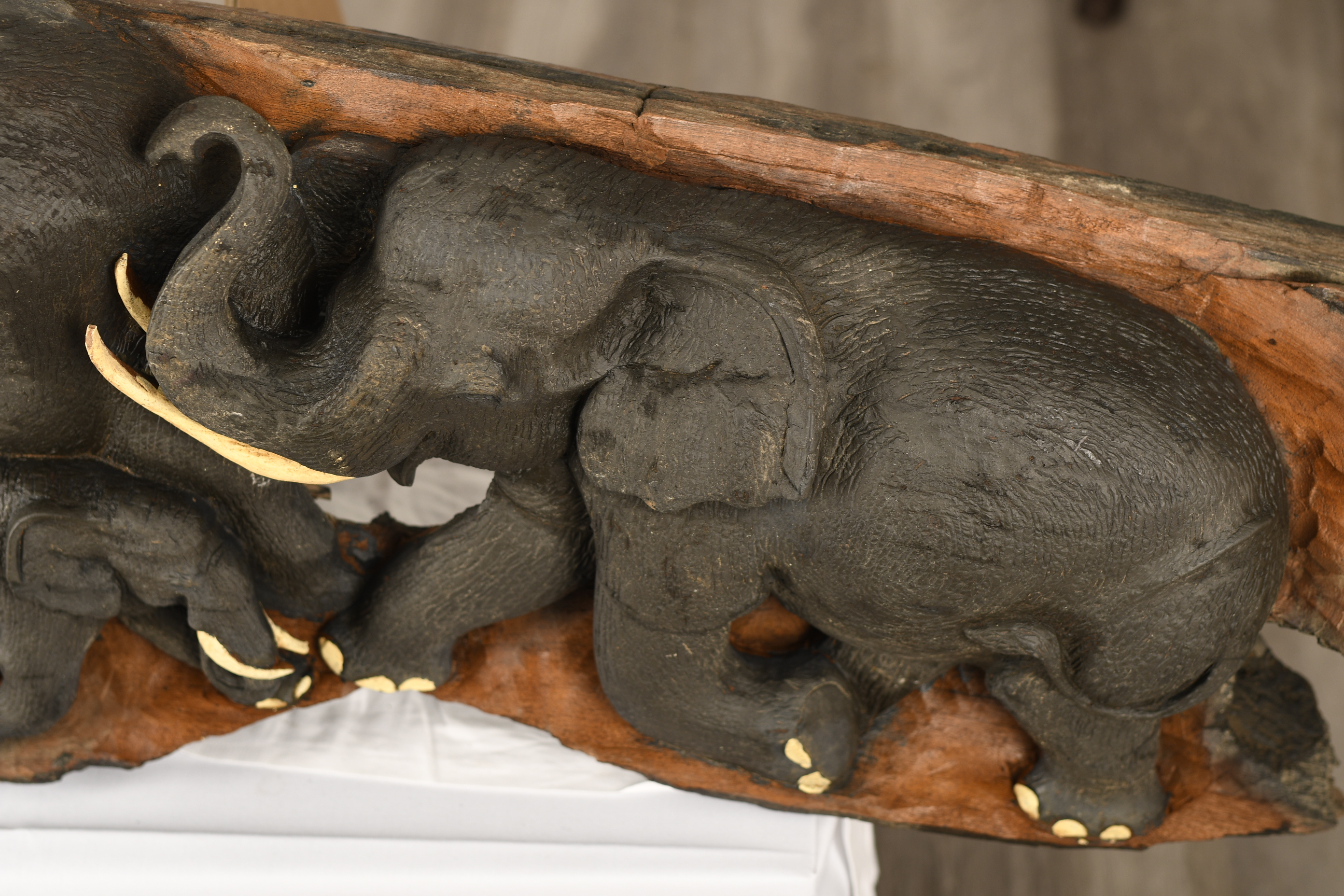 Large Elephant Wood Carving - Image 10 of 13