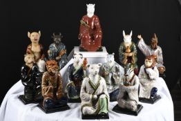 Set of 12 Chinese Shiwan Figures