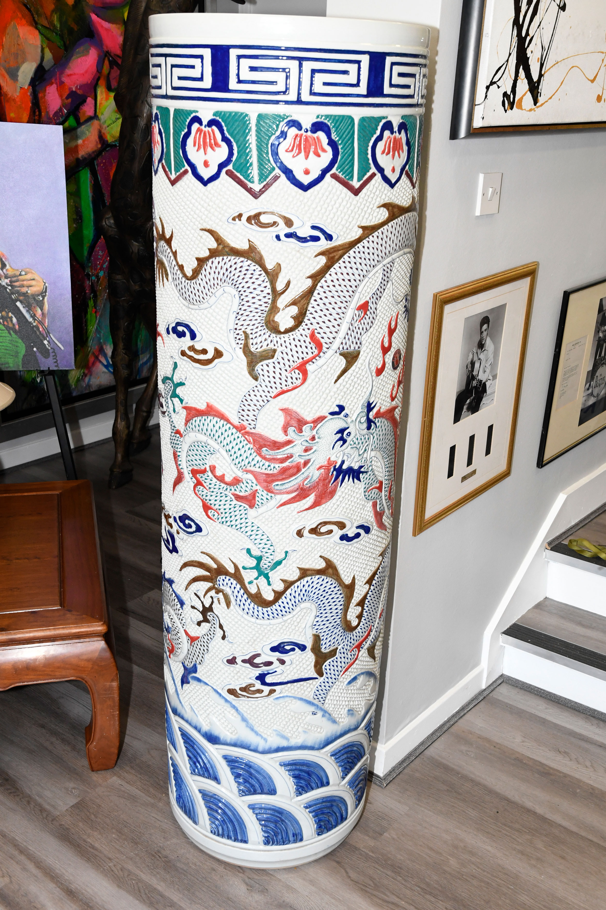 Porcelain 5ft Dragon Vase