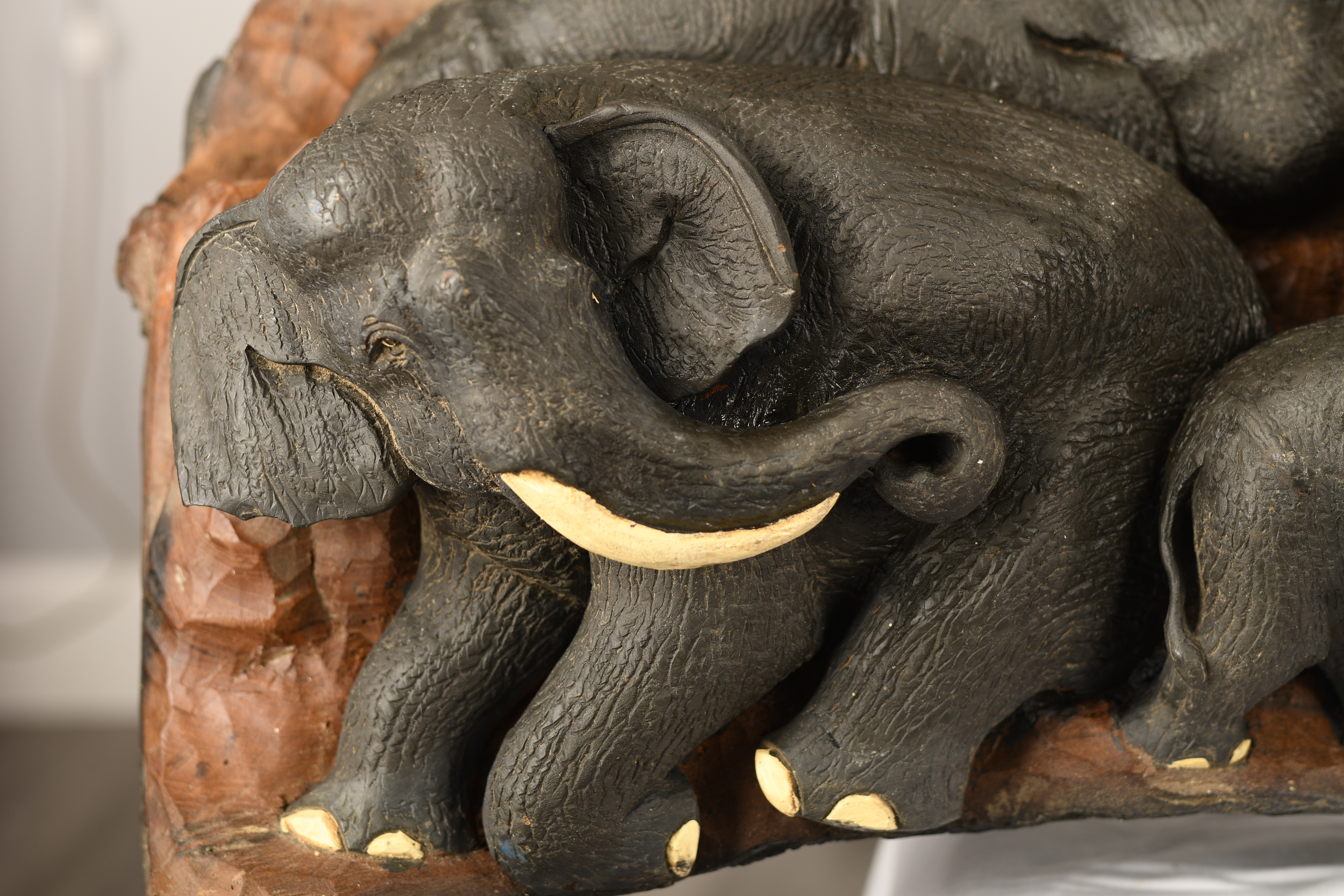 Large Elephant Wood Carving - Image 11 of 13