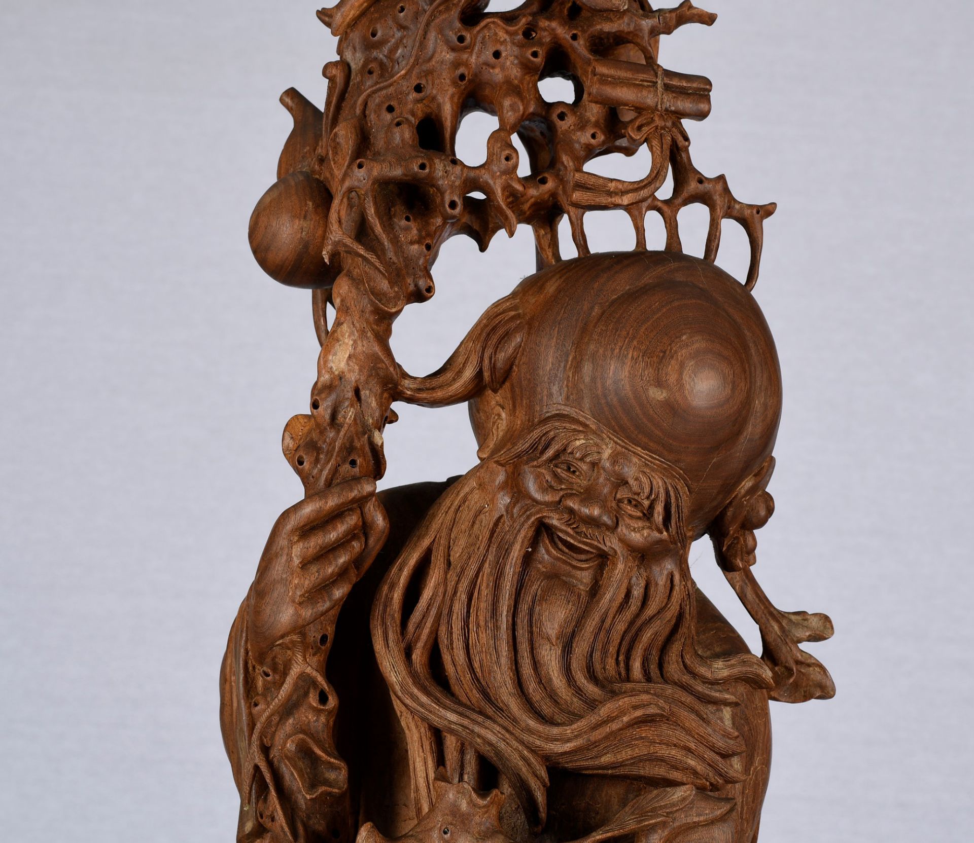 Carved Sandlewood Figure - Image 3 of 12