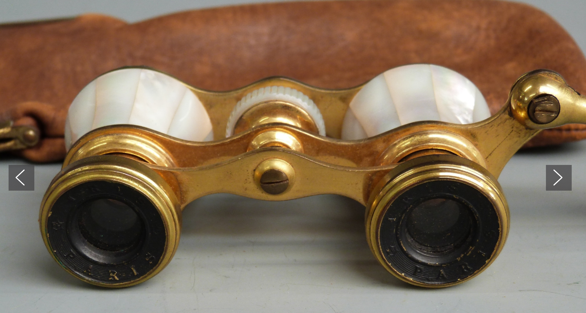 Pair of mother of Pearl opera glasses in kid-glove case - Image 2 of 3