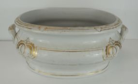 A 19th Century white glazed pottery foot bath