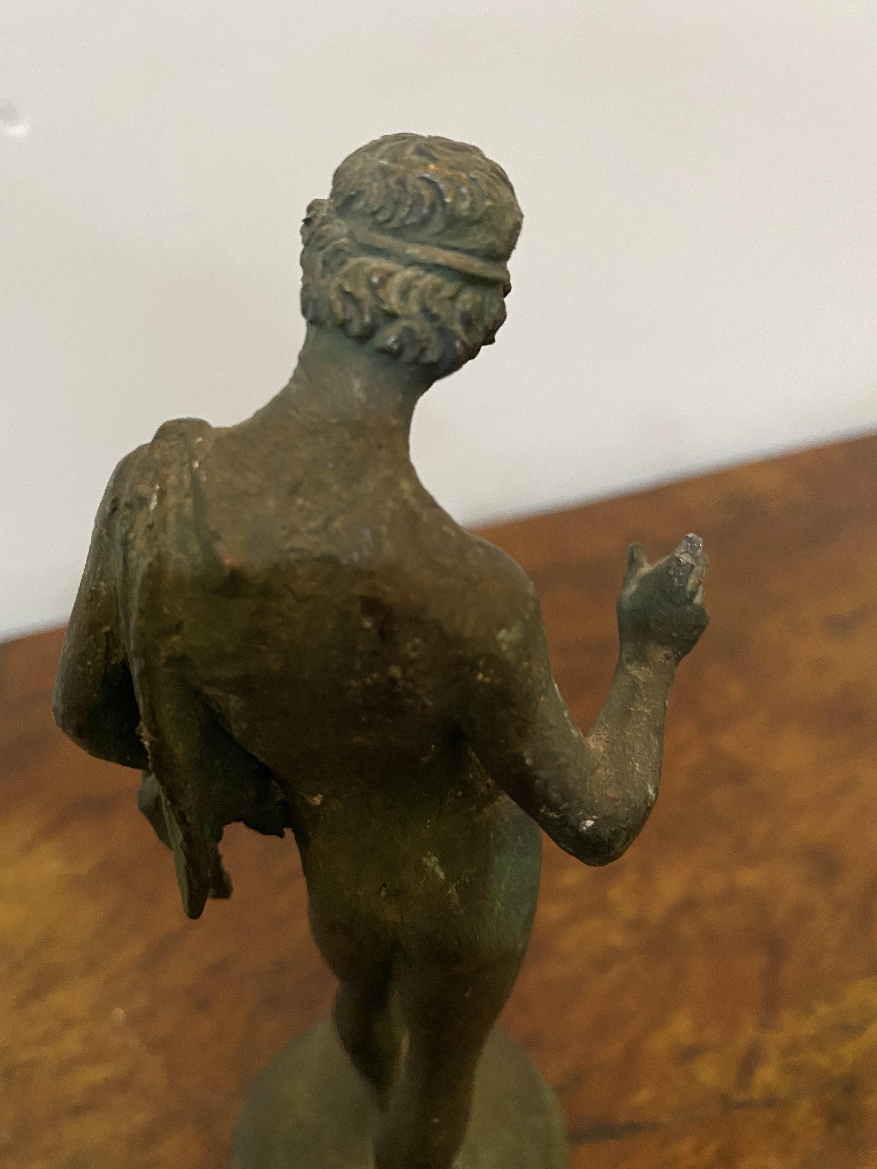 Grand tour bronze of narcissus in verdigris bronze - Image 5 of 8