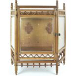 Oak framed hanging display cabinet
