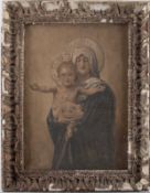 C19th oil on canvas Virgin Mary and child