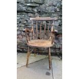 Early C20th stick back armchair