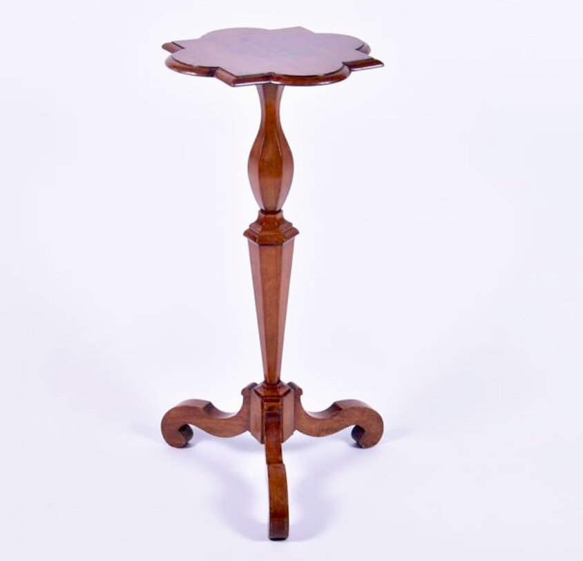 C18th walnut pedestal/ candle stand