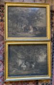Pair of early C19th g. Morland mezzotints in frames