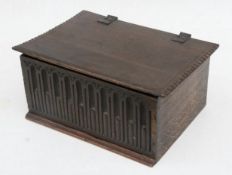 Late C17th early C18th oak carved small box