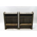 A pair of oak Church bookcases, each with two shelves